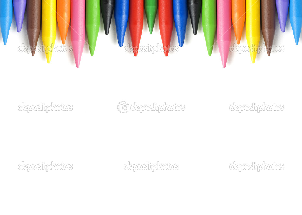 A stack of colorful crayons