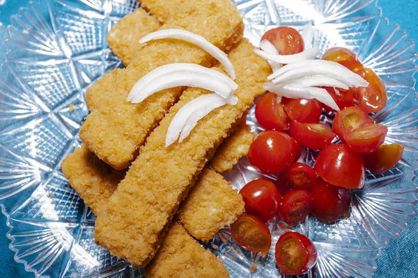 Plantaardige sticks met tomaten — Stockfoto