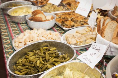 evde bir parti için gıda