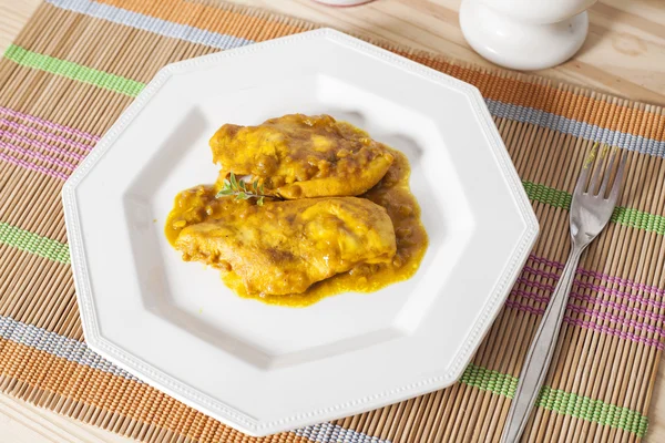 Chicken curry and turmeric — Stock Photo, Image