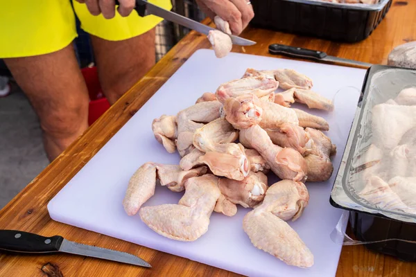 Chicken Wings Ready Placed Grill — Fotografia de Stock