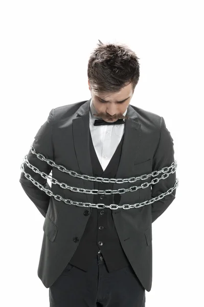 Man in chains — Stock Photo, Image