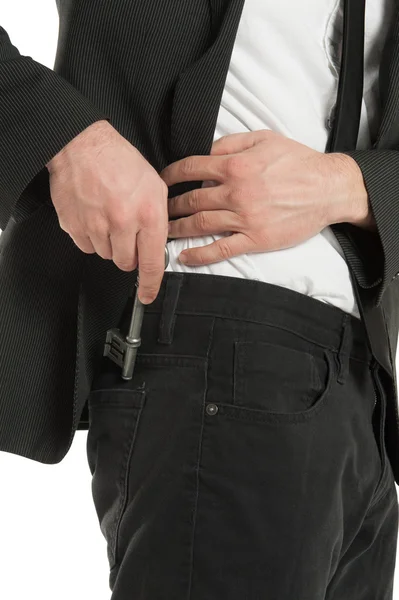 Nyckel i rygg ficka — Stockfoto