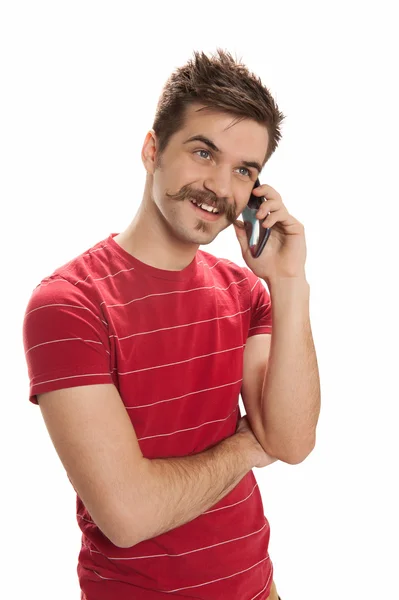 Junger Mann am Telefon — Stockfoto