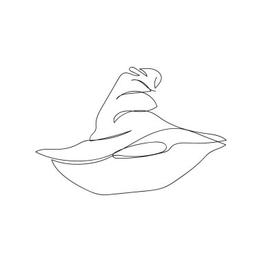 Sihirbaz şapkası bir satır sanat. Cadılar bayramı temasının aralıksız çizimi, sonbahar havası, korkunç, performans, falcı, çingene, sihir niteliği, cadılar bayramı kostümü, büyü