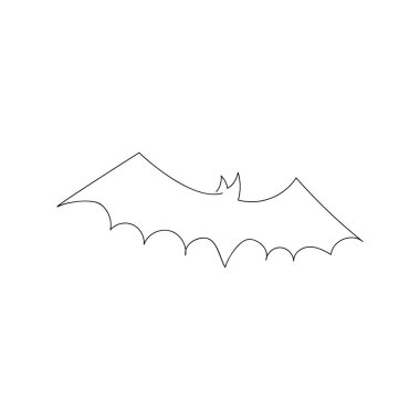 Flittermouse bir satır sanat. Cadılar Bayramı temasının aralıksız çizimi, gotik, korkunç, korkunç, vampir, gece canavarı.