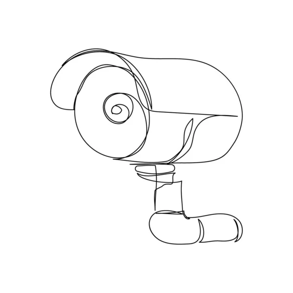 Videcam dibujo de línea continua. Arte de una línea de electrodomésticos, cctv, tecnología inteligente, seguridad, vigilancia. — Archivo Imágenes Vectoriales