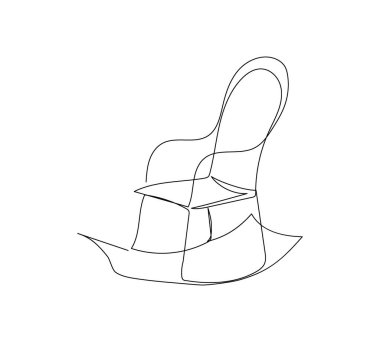 Eski sallanan sandalye bir satır sanat eseri. Yeni yıl tatili, Noel, dinlenme, hafta sonu, emekliler, kır hayatı, mobilya, koltuk, akşam.