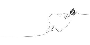 Aralıksız çizgi çizen bir kalp. Romantizm sanatı, tebrikler, aşk, aşk, duygular, ilişkiler.