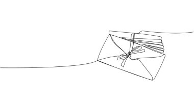 Kurdeleli ve sürekli çizgili zarflar yığını. Bir satır aşk mektubu, not, papirüs, antika, retro, yazışma, haber.