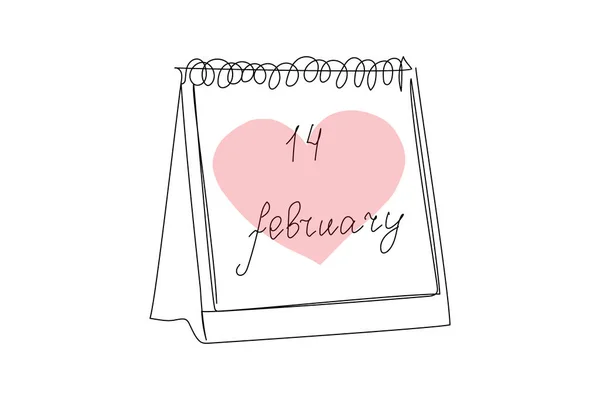 Feliz Día San Valentín Dibujo Línea Continua Una Línea Arte — Vector de stock