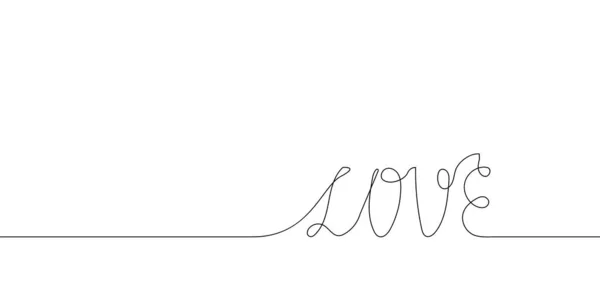 Liebe Handgeschriebene Durchgehende Linienzeichnung Eine Zeile Kunst Der Englischen Hand — Stockvektor