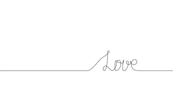 Dibujo de línea continua manuscrita amor. Arte de una línea de letras escritas a mano en inglés, frase en línea tarjeta de felicitación. — Archivo Imágenes Vectoriales