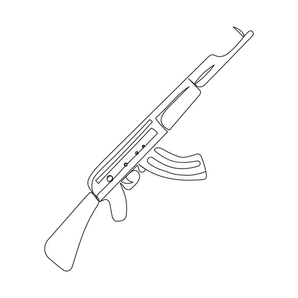 Rifle continuous line drawing. One line art of weapon, firearms, machine gun, repeating arms, war, army, military exercises. — Stockvektor