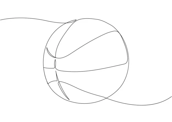 Basketball Ball One Line Art Continuous Line Drawing Ball Sport — Stock vektor