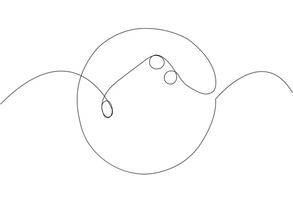 Bowling Ball One Line Art Continuous Line Drawing Ball Sport — ストックベクタ