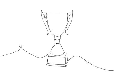 Kazanan kupa bir satır sanat. Spor, hakem, ödül, ayrımcılık, zafer, kupa, birinci, şampiyonluk, turnuva, zafer, yarışma mücadelesi.