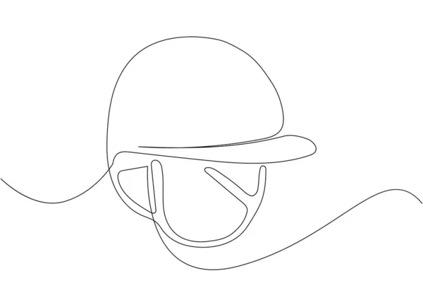 Horse Riding Helmet One Line Art Continuous Line Drawing Horseback — Vector de stock