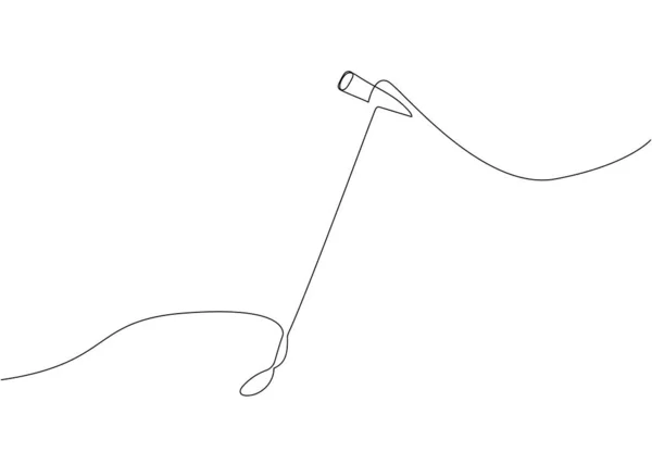 Mallet Hammer One Line Art Continuous Line Drawing Horseback Riding — Vetor de Stock