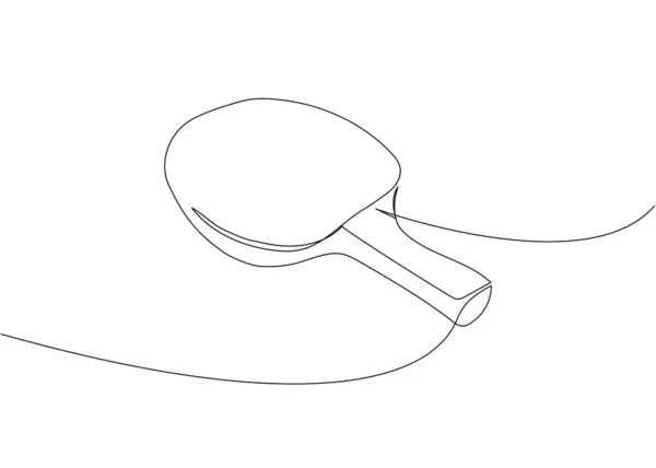 Ping Pong Racket Sports One Line Art Continuous Line Drawing — Wektor stockowy