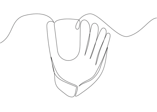 Baseball Glove Uniform One Line Art Continuous Line Drawing Player — ストックベクタ