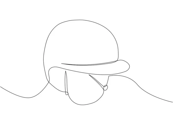 Equestrian Helmet One Line Art Continuous Line Drawing Horseback Riding — Wektor stockowy