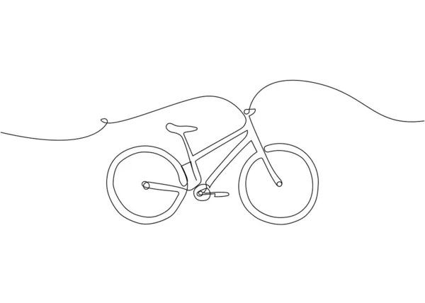Road Bike One Line Art Continuous Line Drawing Sport Transportation — Stock Vector