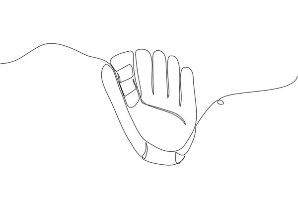 Baseball Glove One Line Art Continuous Line Drawing Uniform Pitcher — ストックベクタ