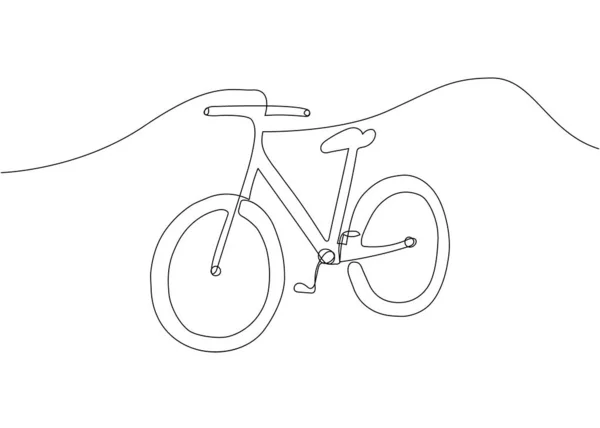 Αθλητισμός Ποδήλατο Βουνού Μία Γραμμή Τέχνης Συνεχής Γραμμή Σχέδιο Του — Διανυσματικό Αρχείο