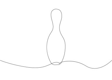 Bowling topu bir çizgi sanatı. Eğlence, spor, hobi, grev, turnuva, oyun, etkinlik, rekabetçi, boş vakit, profesyonel oyun, el çizimi vektör çizimi