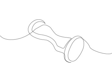 Gyroboard, gyroscooter, bir çizgi sanat. Spor, ulaşım, hız, denge, elektrik, silindir, hobi, mobil, genç, hipster aktivite tekerleği havada uçan el çizimi vektörü