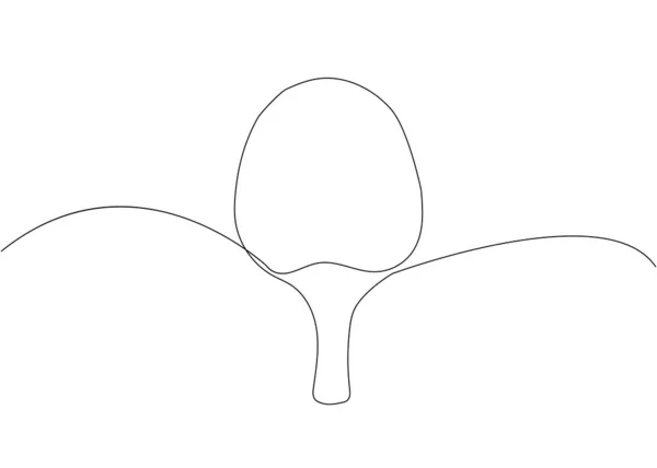 Ping Pong Racket One Line Art Continuous Line Drawing Table — 图库矢量图片