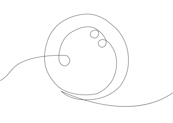 Шар Боулинга Непрерывный Рисование Линии Мяч Спорт Хобби Мяч Спорта — стоковый вектор