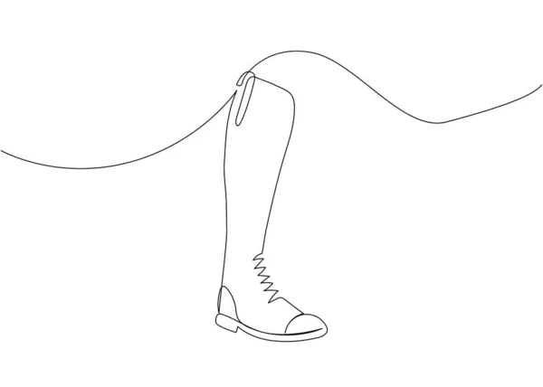 Paddock Boot One Line Art Continuous Line Drawing Horseback Riding — Wektor stockowy