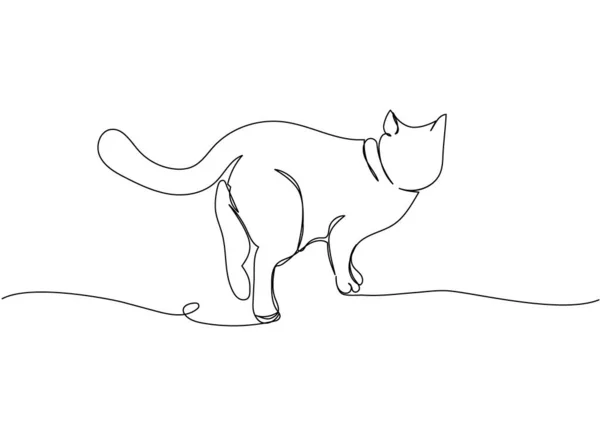 Ragdoll Cat One Line Art Disegno Linea Continuo Animale Domestico — Vettoriale Stock