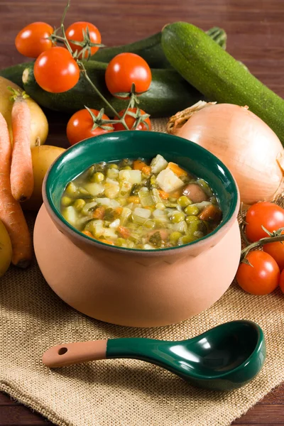 Minestrone - olasz zöldségleves Stock Fotó