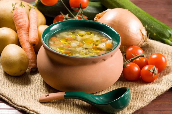 Minestrone - Italian vegetable soup Stock Picture