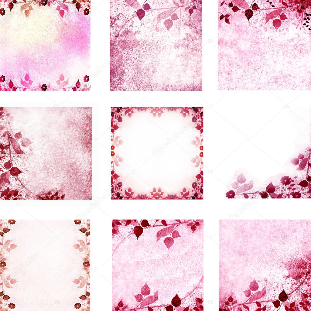 Pink floral vintage leaves and flowers backgrounds