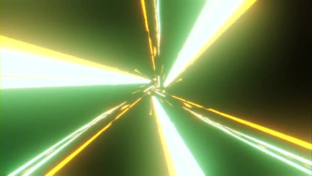 Coridor Abstract Fără Sfârșit Efect Zoom Laserelor Distorsionate Energetic Iluminat — Videoclip de stoc
