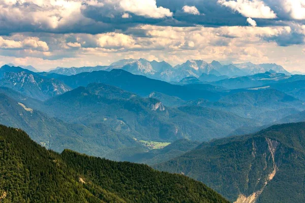 Pohled Kampenwandu Berchtesgadenské Alpy Aschau Bavorsko Německo Evropa — Stock fotografie
