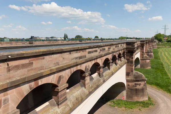 Ponte Canal Mittellandkanal Midland Canal Minden Renânia Norte Vestefália Alemanha — Fotografia de Stock