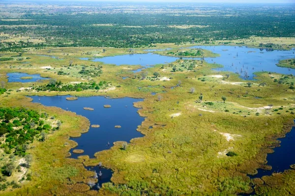 Vue Aérienne Delta Okavango Botswana Afrique — Photo