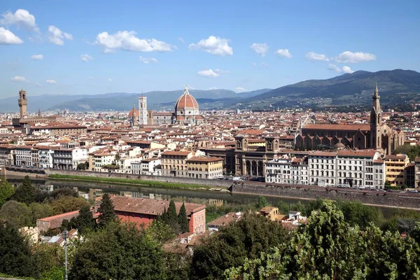 Vista Piazzale Michelangelo Rio Arno Palazzo Vecchio Catedral Santa Maria — Fotografia de Stock