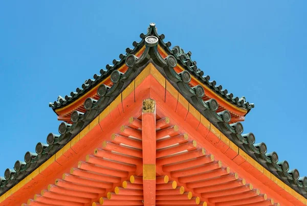Detal Dachu Main Gate Heian Jingu Przybytek Sinto Kioto Japonia — Zdjęcie stockowe