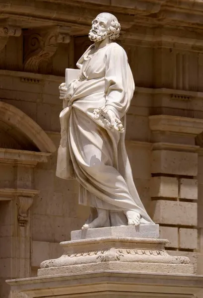 Statue Saint Peter Santa Maria Delle Colonne Province Syracuse Sicily — Stock Photo, Image