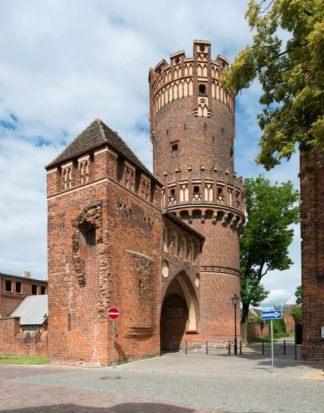 Neustdter Tor Gate Hanseatic City Tangermnde Saxony Anhalt Germany Europe — стокове фото
