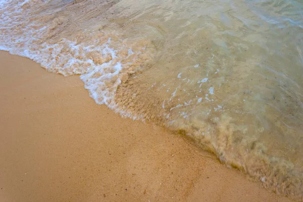 Sandy Beach Wave Detail Koh Tui Beach Kaoh Touch Village — Stock Photo, Image