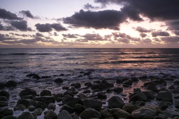 Shoreline Dawn Lanzarote Canary Islands Spain Europe — Stock Photo, Image