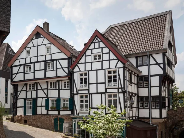 Casas Entramado Madera Centro Histórico Mlheim Der Ruhr Ruhr Renania — Foto de Stock