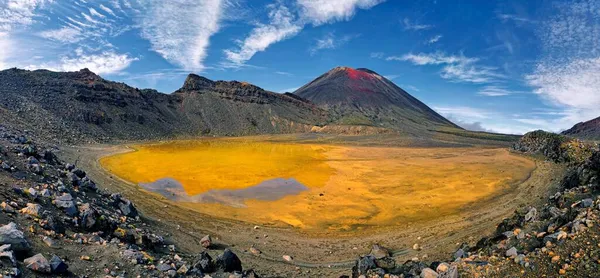 Vulkaniska Landskap Med Vulkanen Ngauruhoe Tongariro Alpine Crossing Trail Manawatu — Stockfoto